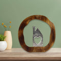 wooden House with Heart Decorative Showpiece