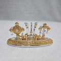 gold and silver Shankha Chakra Tilak Stand