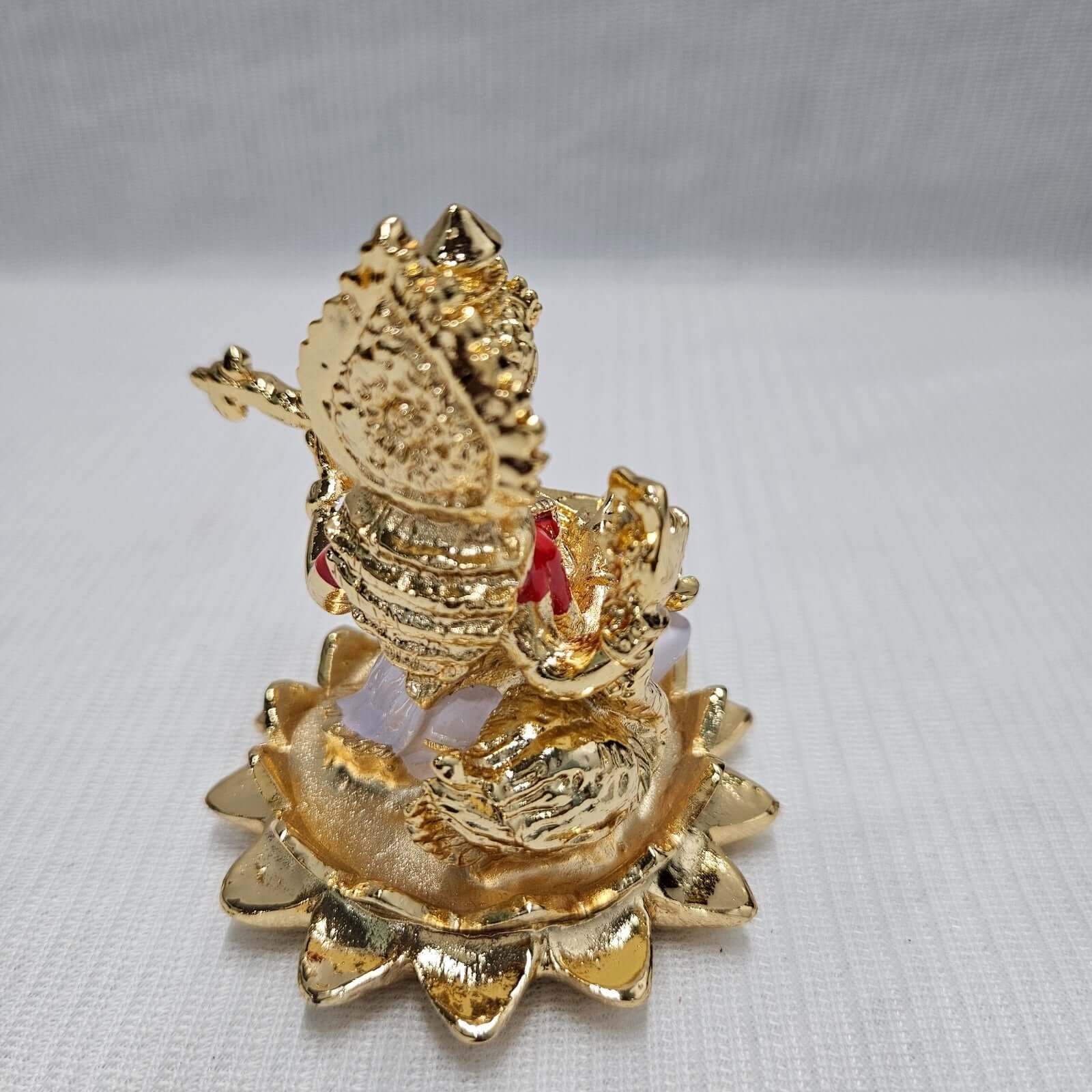 Gold Plated Saraswati Mata idol backside photo