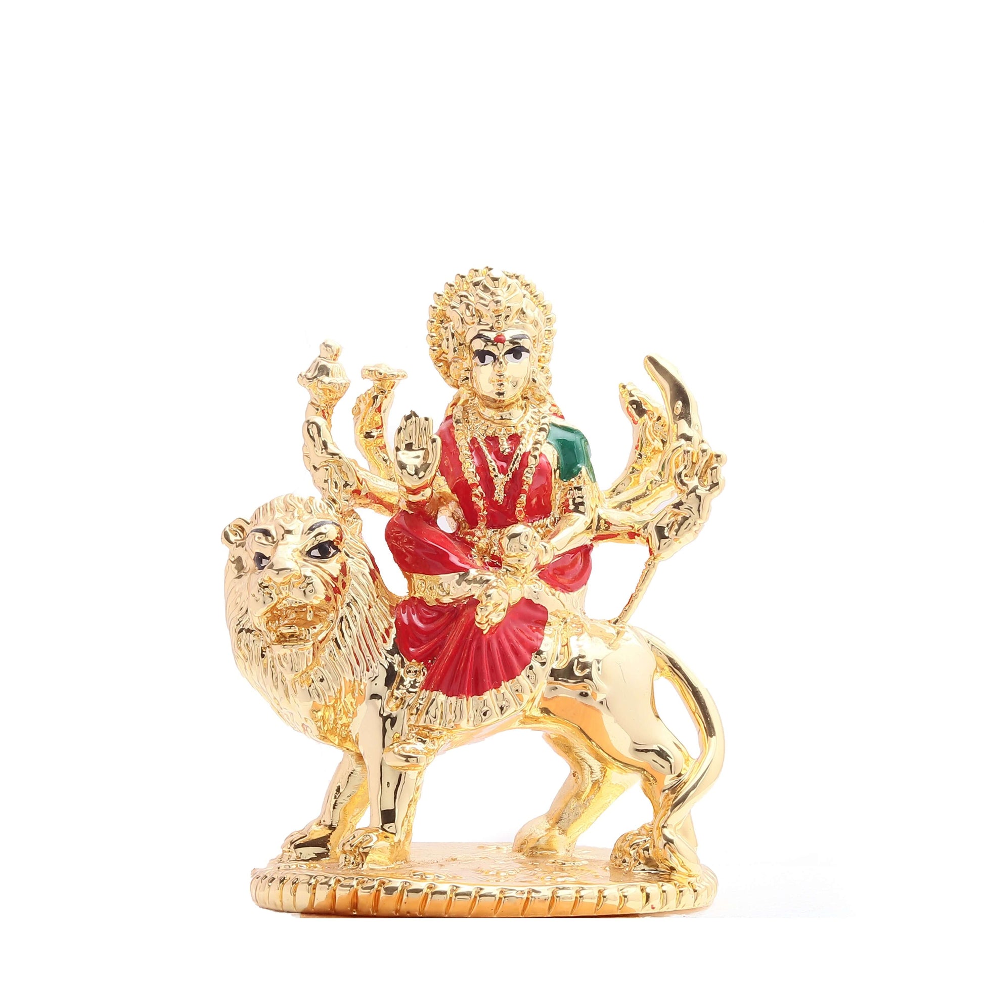 Embrace the divine blessings of Goddess Durga by placing this beautiful idol in your sacred space, whether it's for your home temple, office desk, or even car dashboard, to invoke strength, protection, and positive energy.