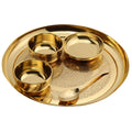 Brass Bhog Thali with 3 bowls and 1 spoonin it