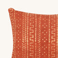 orange color Rust Mudcloth Block Print Cushion Cover