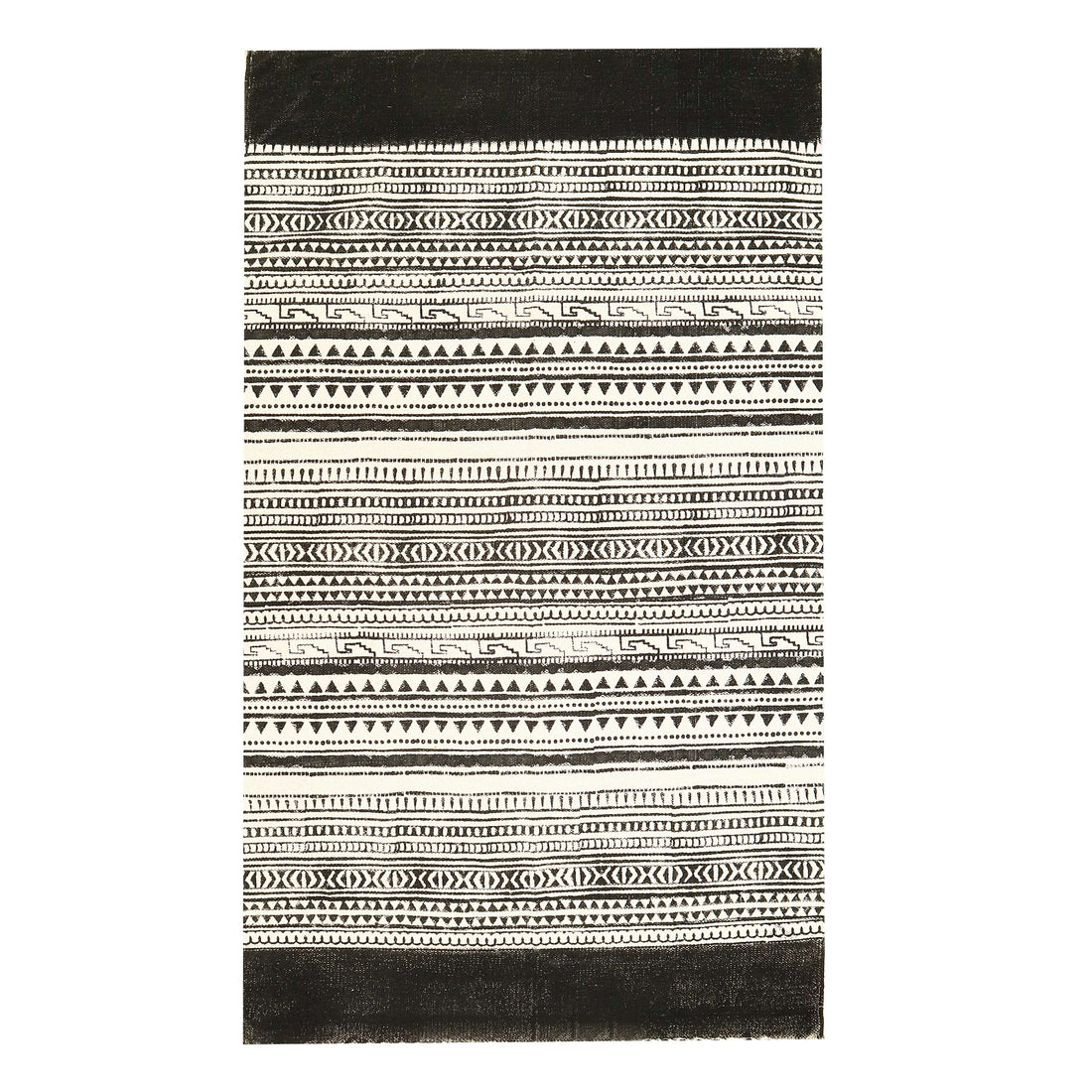 Black and White Block Print Rug