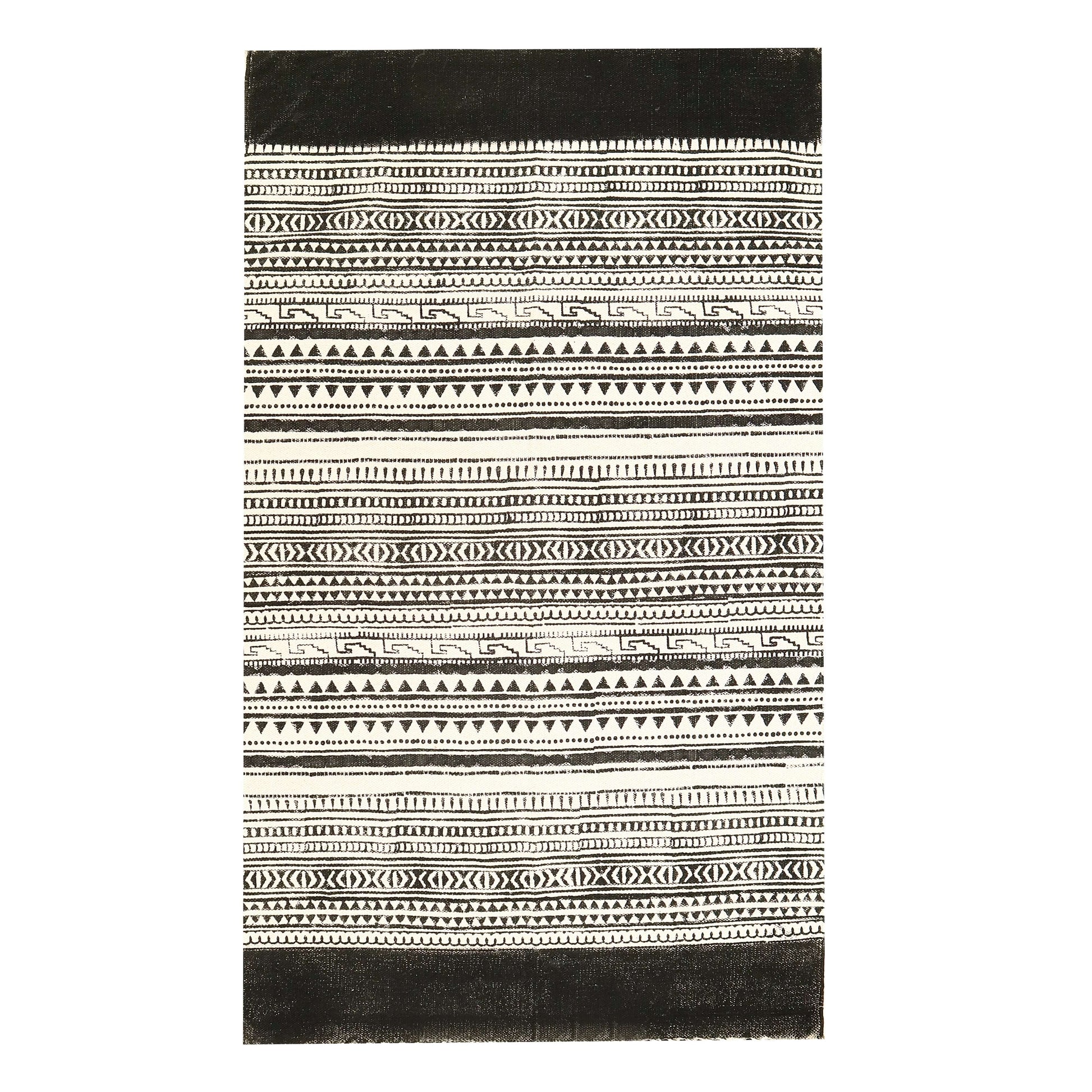 Black and White Block Print Rug