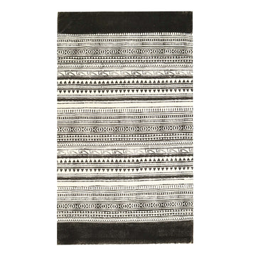 Black and White Block Print Rug