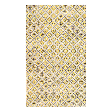 Geometric Flower Printed Rug for Home Decor