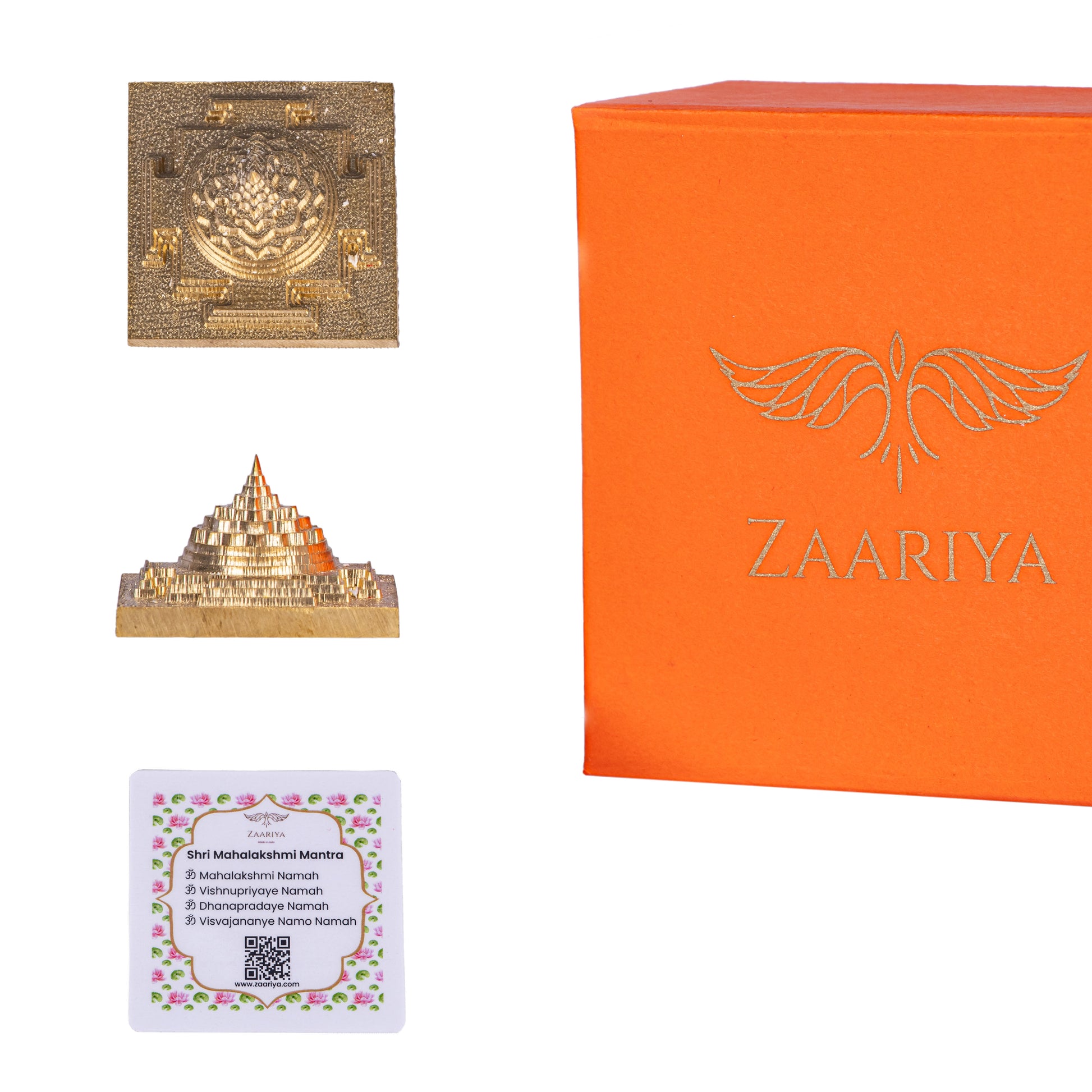 Gold plated Laxmi Yantra with orange box