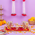 Silver plated Elephant Idols with Kalash Combo