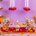 Silver Elephant Idols with Kalash Combo for Diwali Gifting and Pooja Room Decoration