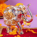 Silver plated Elephant Vastu on red base