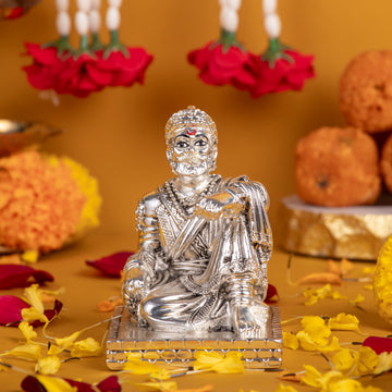 3.5-Inch Chhatrapati Shivaji Maharaj Idol silver