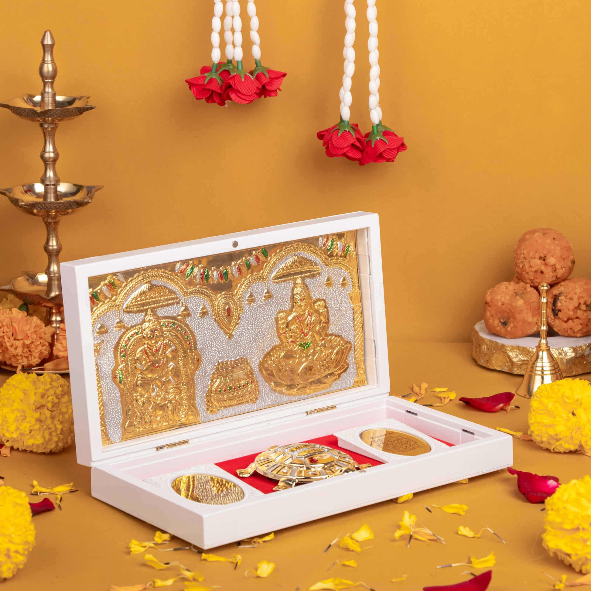 Laxmi Kuber Charan Paduka with turtle