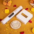 Lakshmi Ganesh Pocket Temple with Charan Paduka, Incense Sticks, and Incense Holder Stand Combo for Gifting