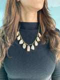 9 Stone white chain necklace