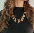 9 Stone brown chain necklace