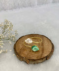 2 stone white and green color ear cuff