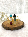 6 Stone adjustable multi color ear cuff