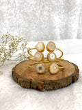 6 Stone adjustable light brown color ear cuff