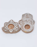 personalised wooden tealight holder​ set of 2