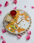 Pichwai Roli Chawal Platter with traditional design