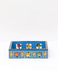 blue Handmade Handpainted wooden Tray
