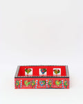Red Handmade Handpainted wooden Tray