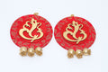 Set of 2 red Ganpati Decor hanging pair