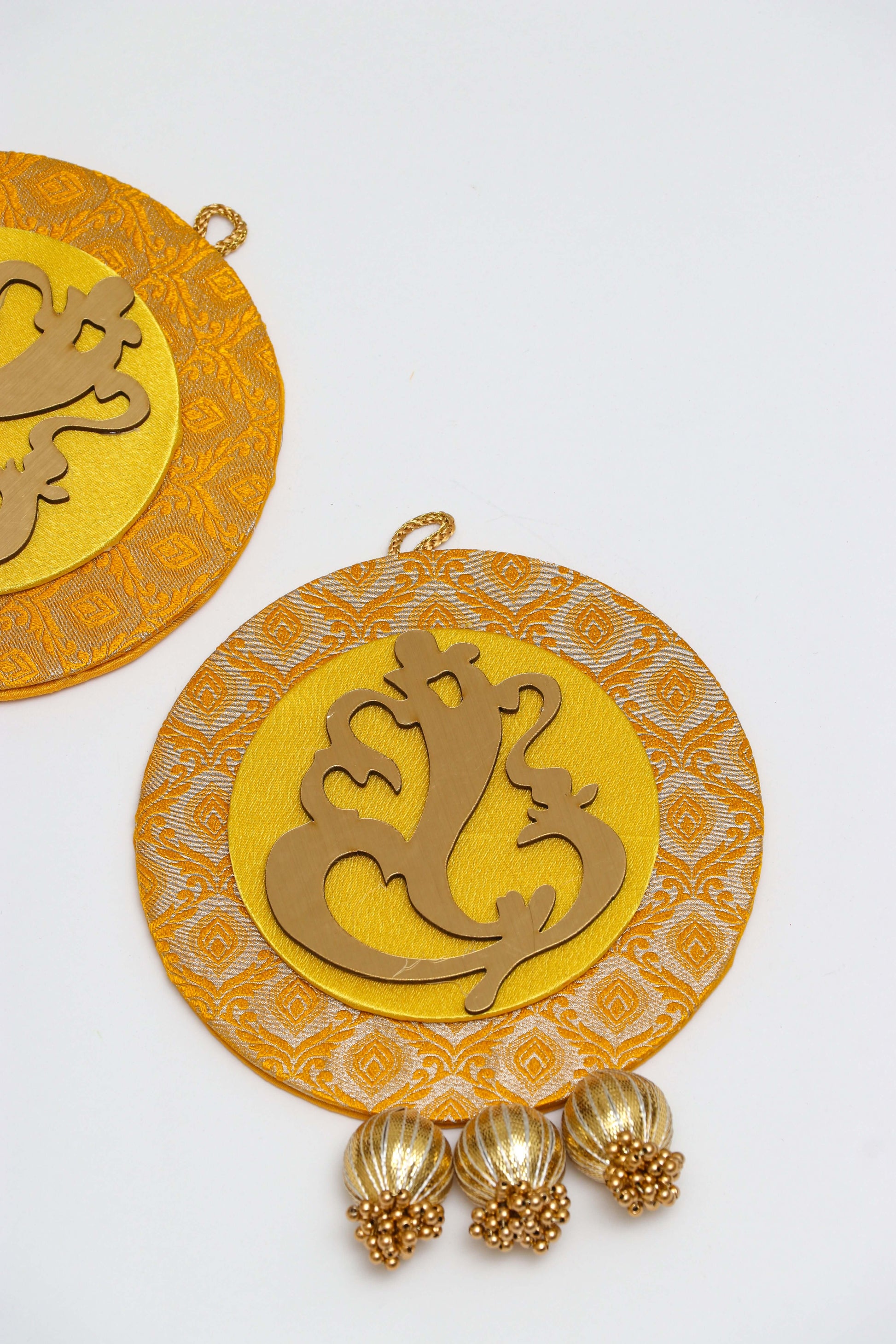 Yellow color Ganpati Decor hanging pair