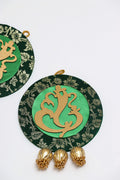 Green Ganpati Decor hanging pair