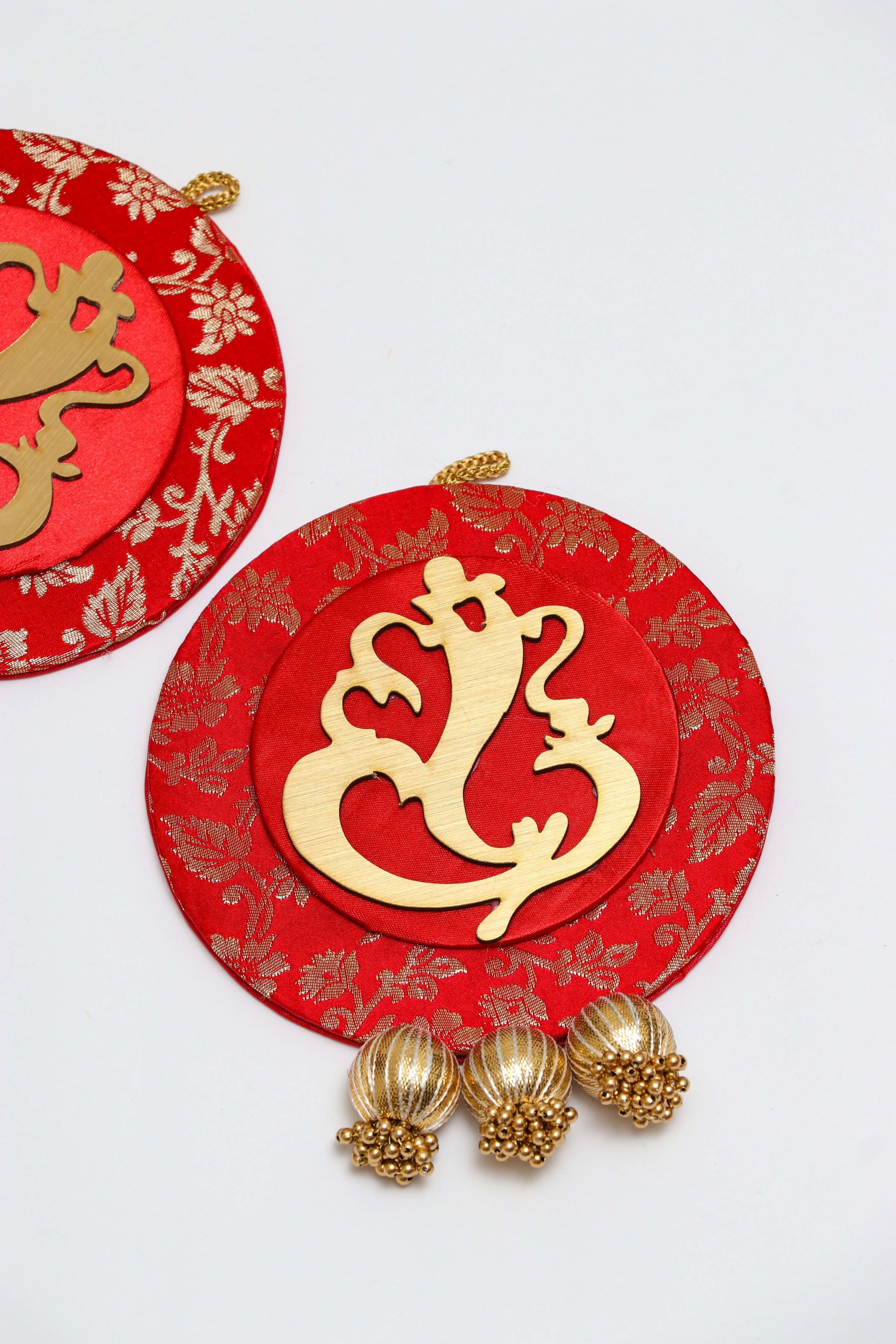 Red Ganpati Decor hanging pair