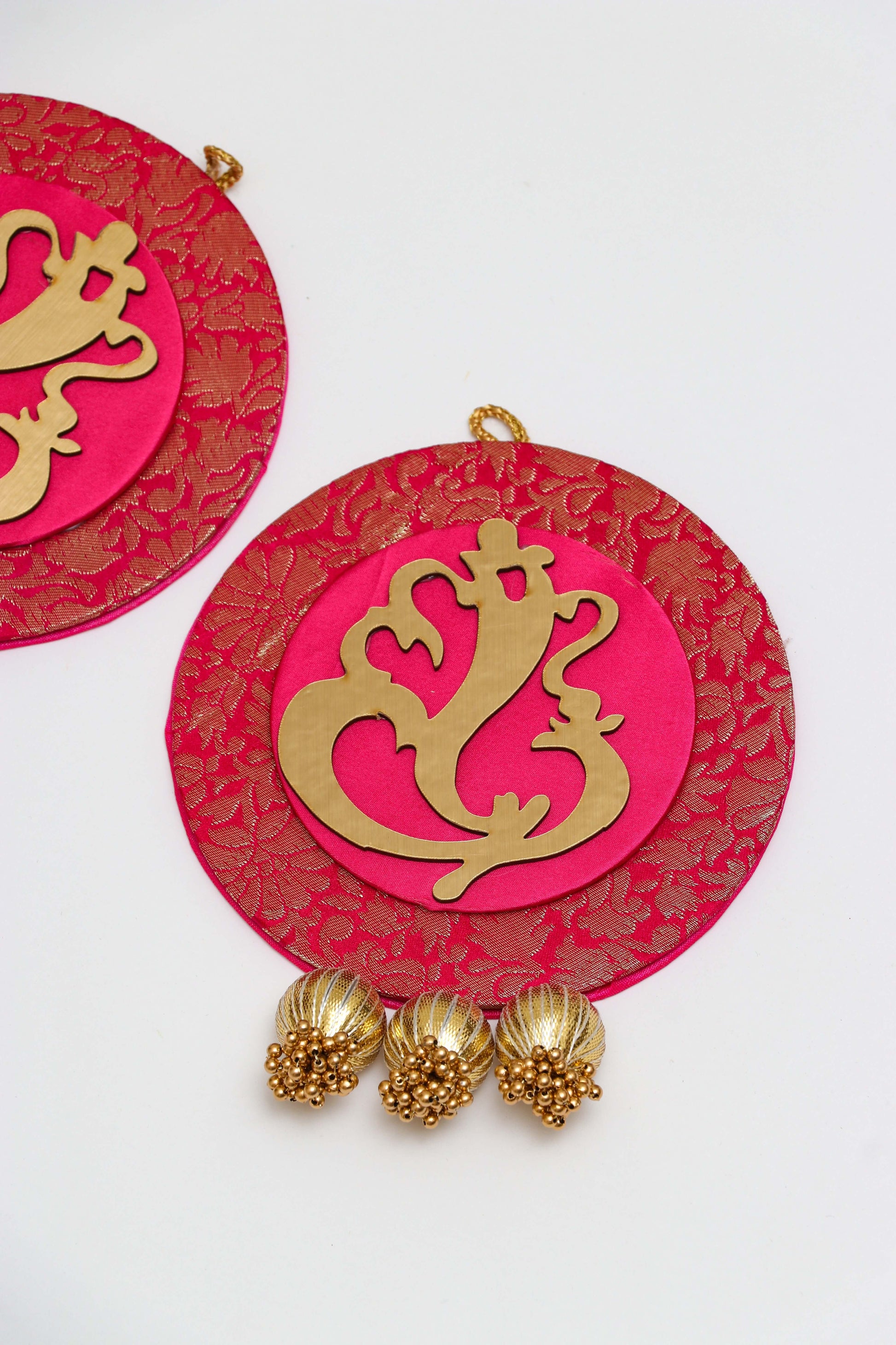 pink Ganpati Decor hanging pair
