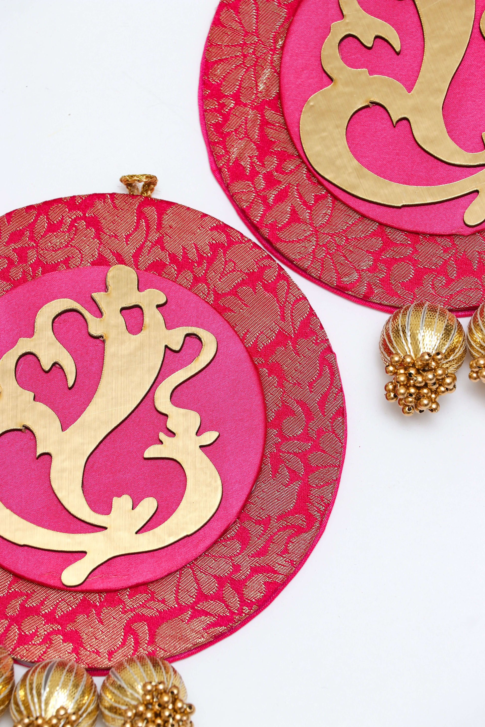 Pink Ganpati Decor hanging pair