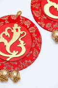 Red color Ganpati Decor hanging pair