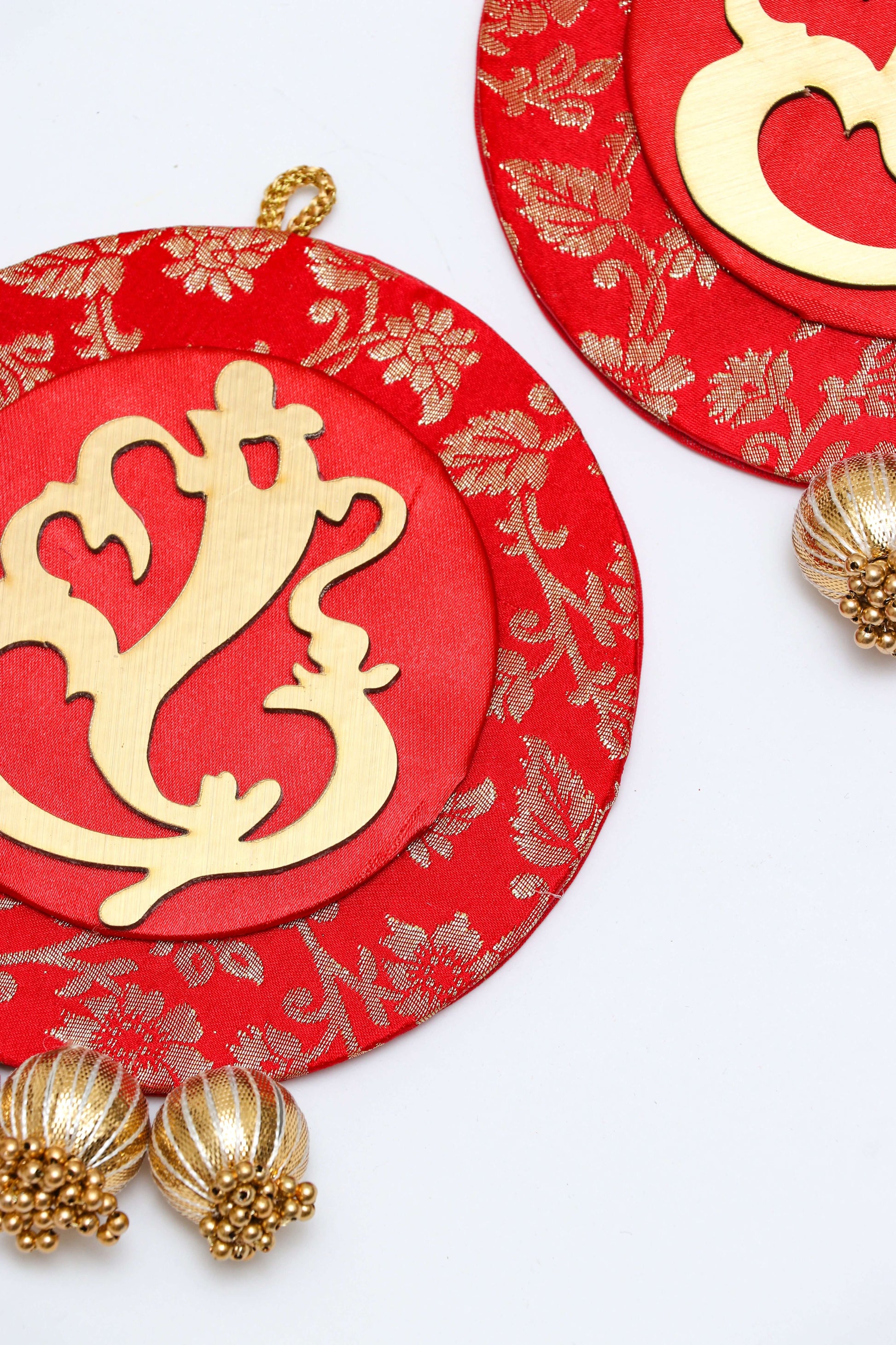Red color Ganpati Decor hanging pair