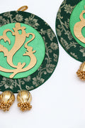 Green color Ganpati Decor hanging pair