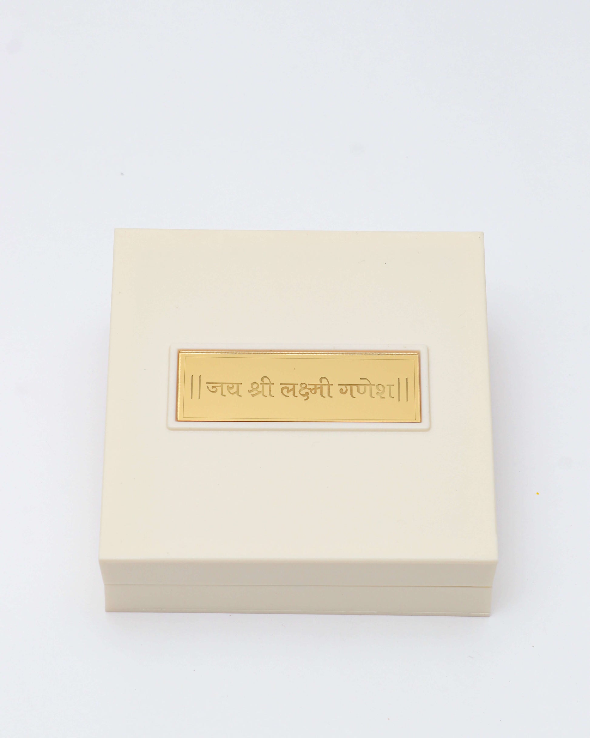 Golden Lakshmi Ganesha Charan Paduka BOX for Pooja and Gifting