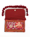 Marun color Handmade Embroidered purse with strap