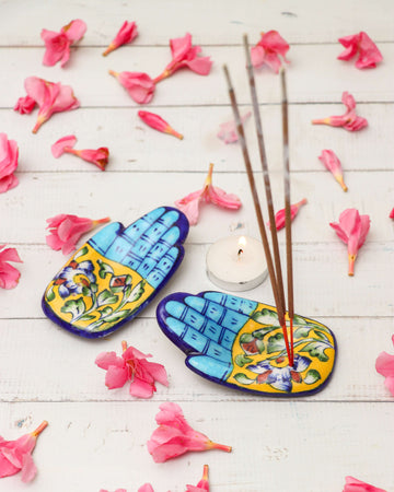 Ceramic hand incense holder