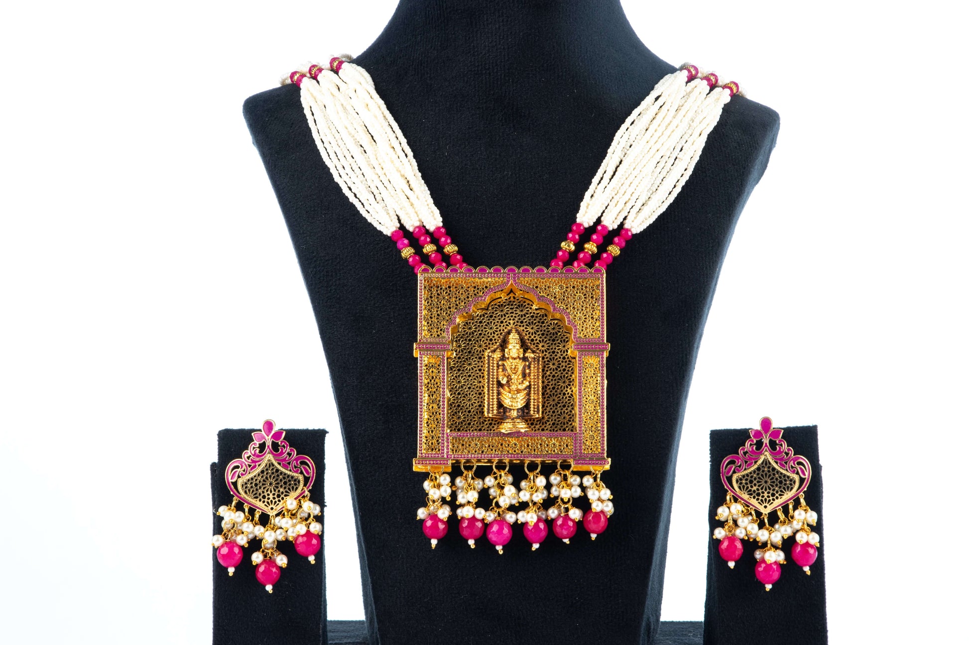 Temple Jewelry Pendant And Earring Set