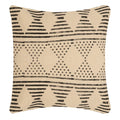 A coffee and black tribal motif pillow cover