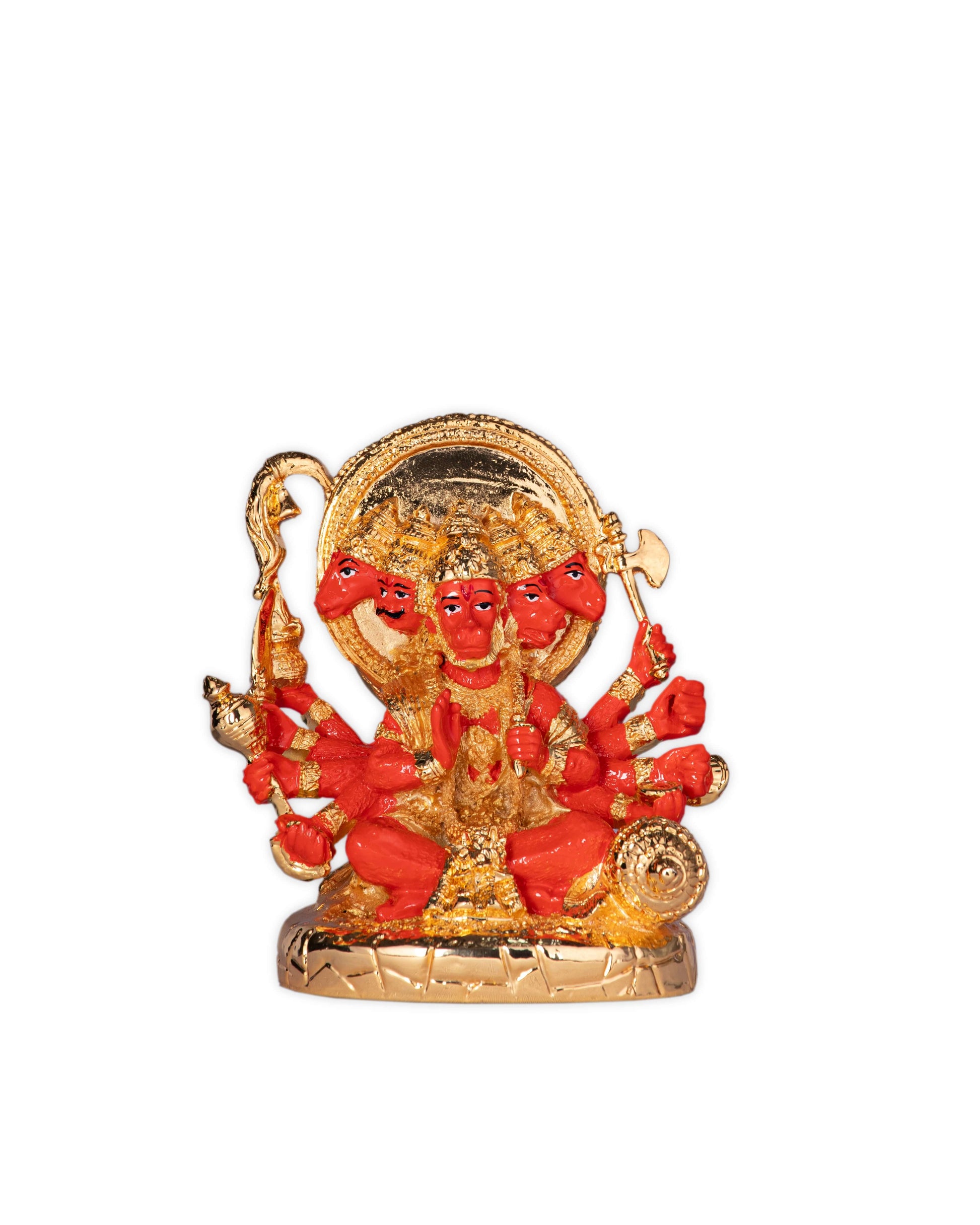 Panchmukhi Hanuman idol on golden base