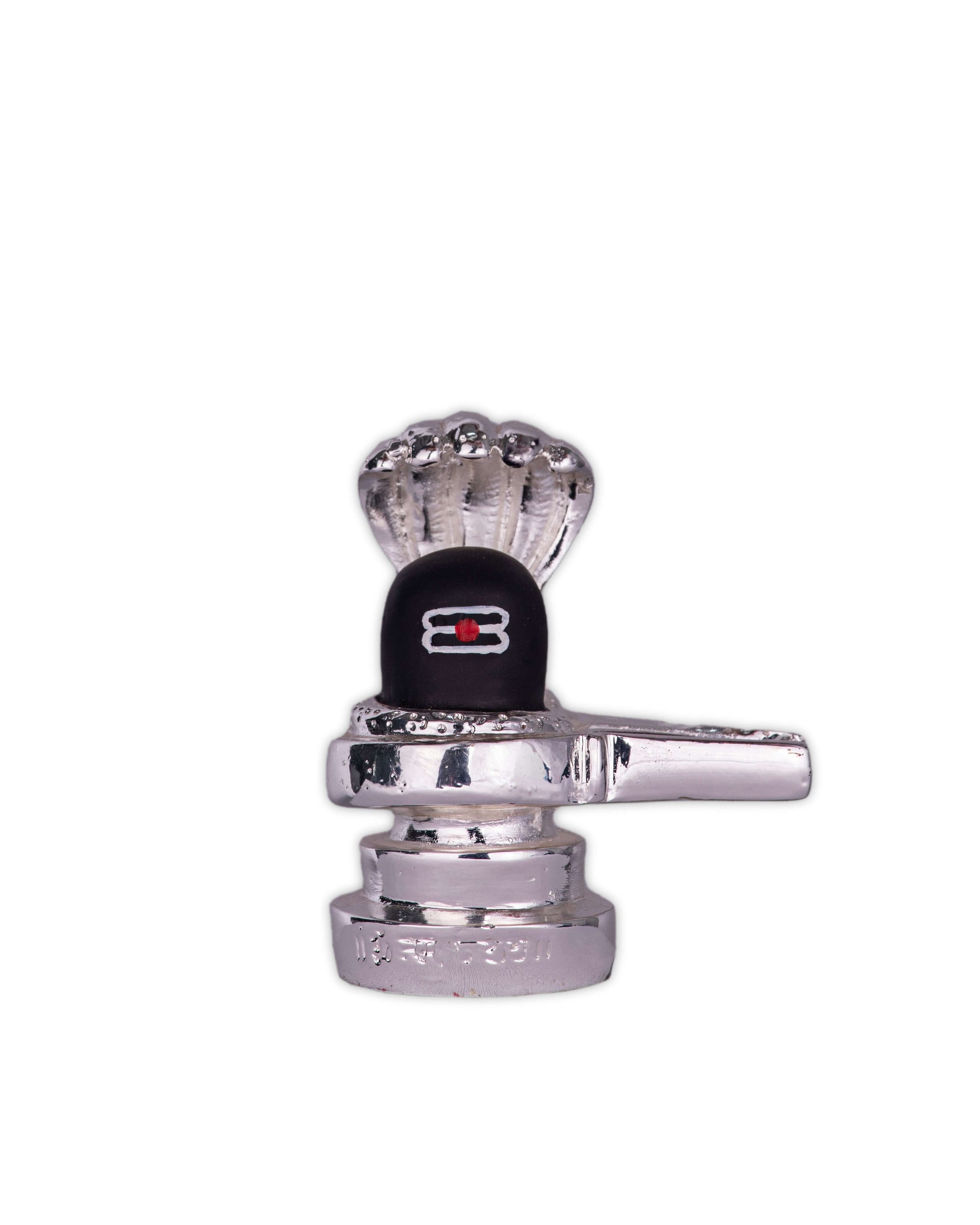 Silver Shivling with Base photo white BG
