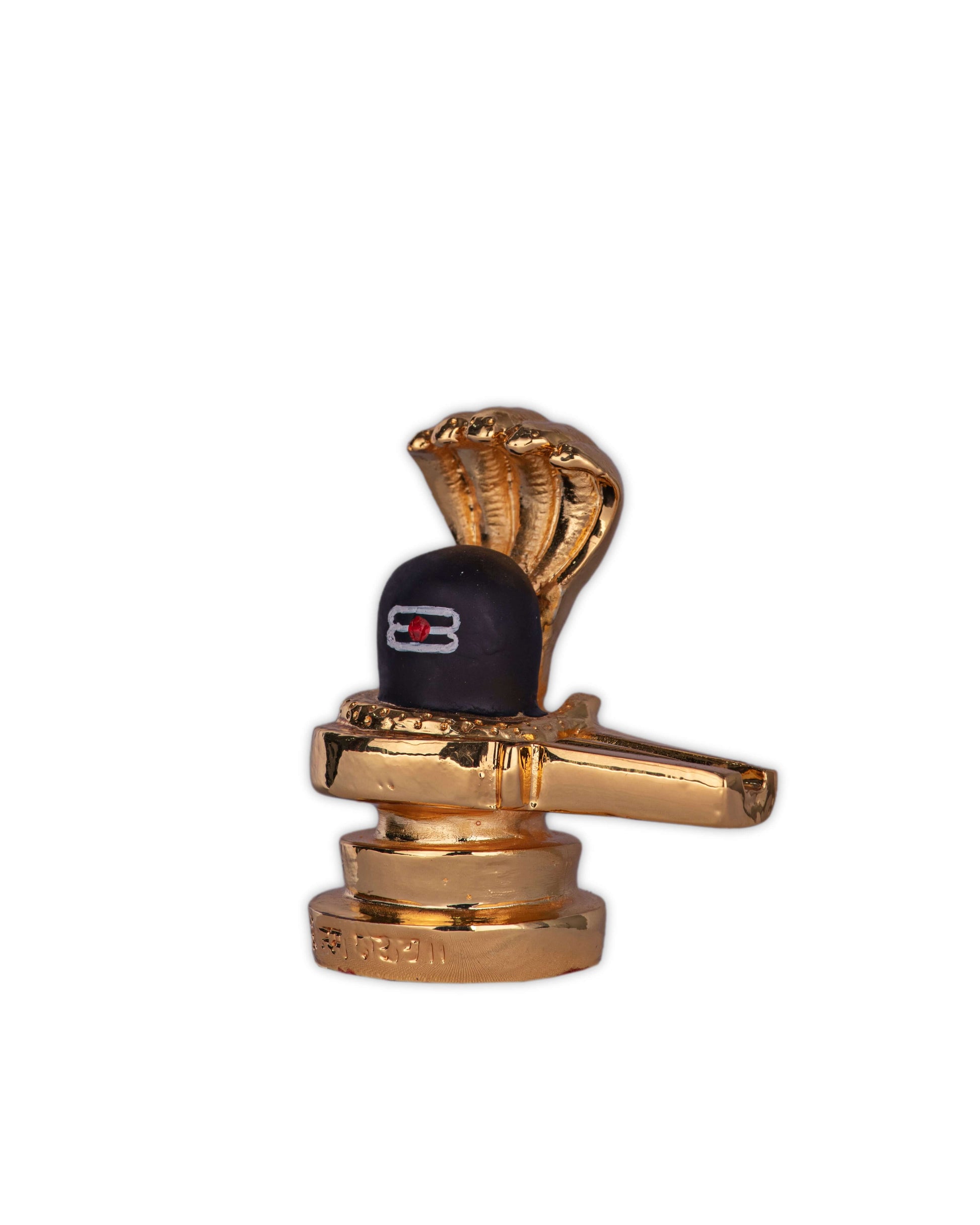 Gold plated Shivling with Base
