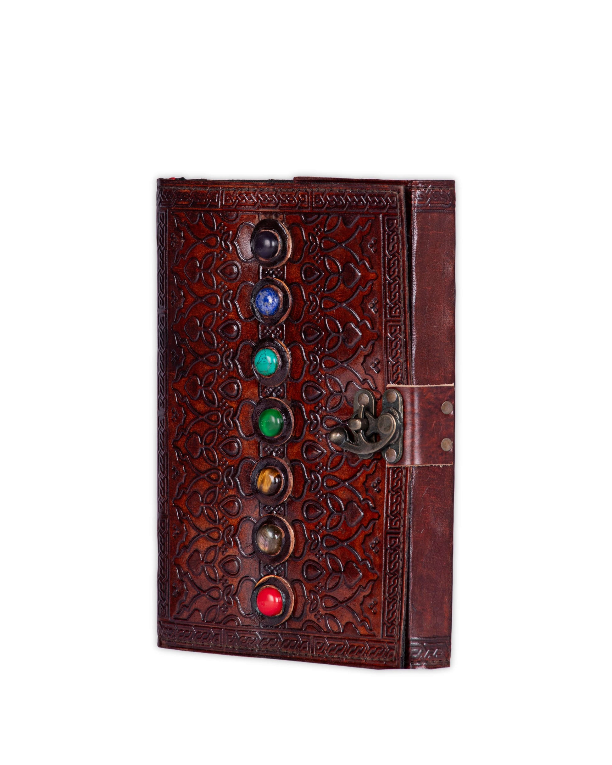 Best Handmade Leather Diary with 7 Stones on it