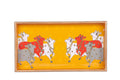 Yellow Wooden Pichwai Cow Tray with traditional design