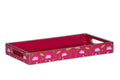 Pink Wooden Pichwai Cow Tray with traditional design
