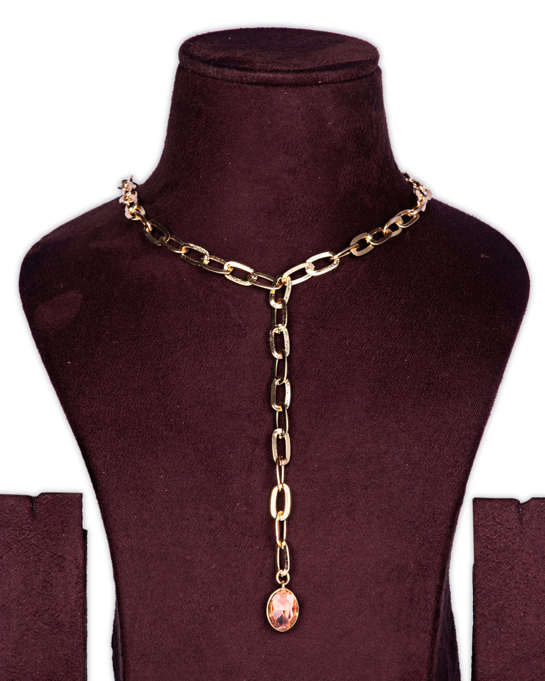 Swarovski Crystal Large Drop Y Statement Necklace with Fine Brass Metal Chain