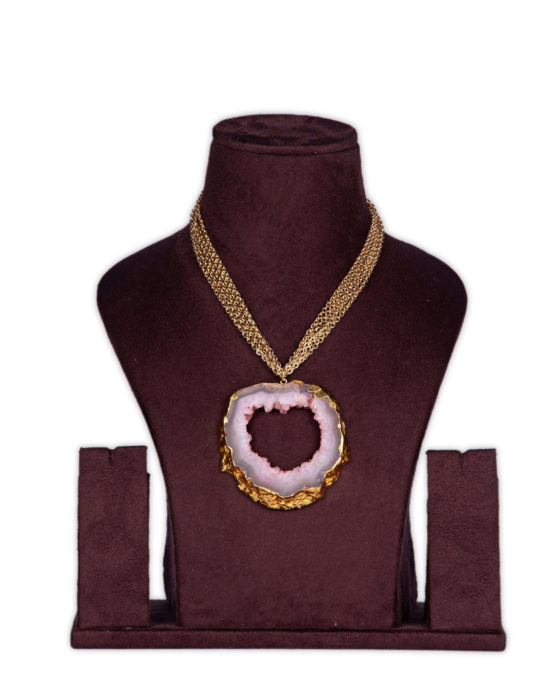 Rose Quartz Large Semi Precious Statement Necklace