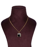 Crystal Brass 2 Stone Pendant Necklace with Fine Brass Metal chain