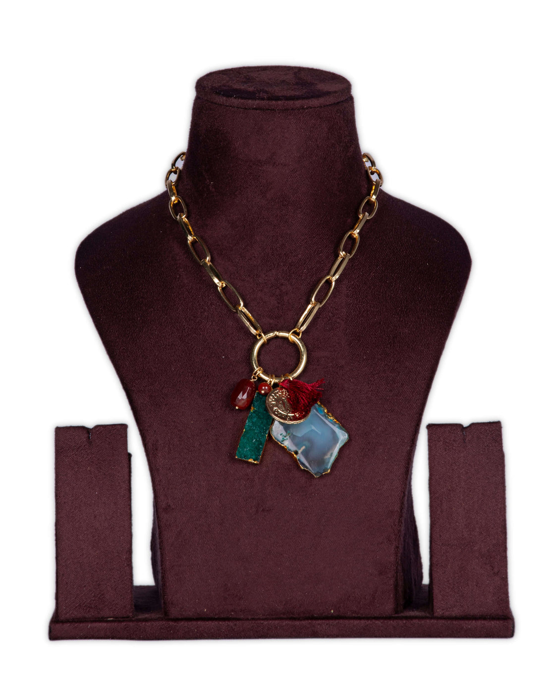 Agate Trio Pendant Necklace